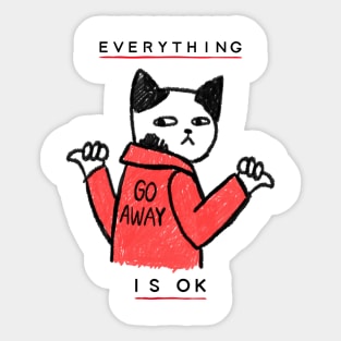 Cat Go Away Sticker